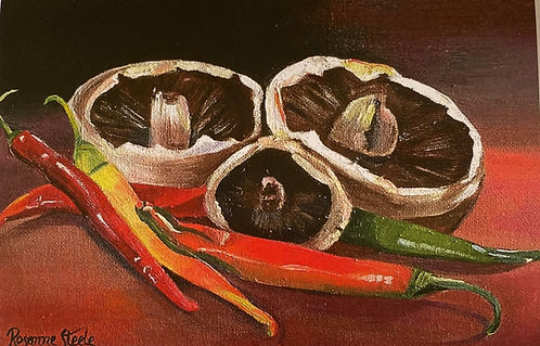Greeting Card - Mushrooms and Chillies