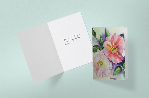 Greeting Card - Double Old Fashioned Roses