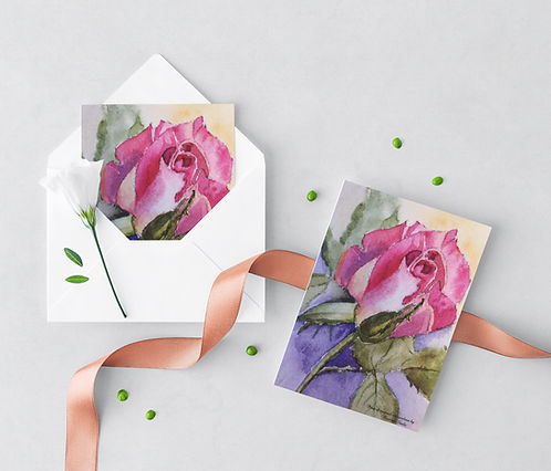 Greeting Card - Leafy Rose